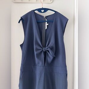 RACHEL Rachel Roy midnight BlueTie-Front Jumpsuit Pants Sz 14